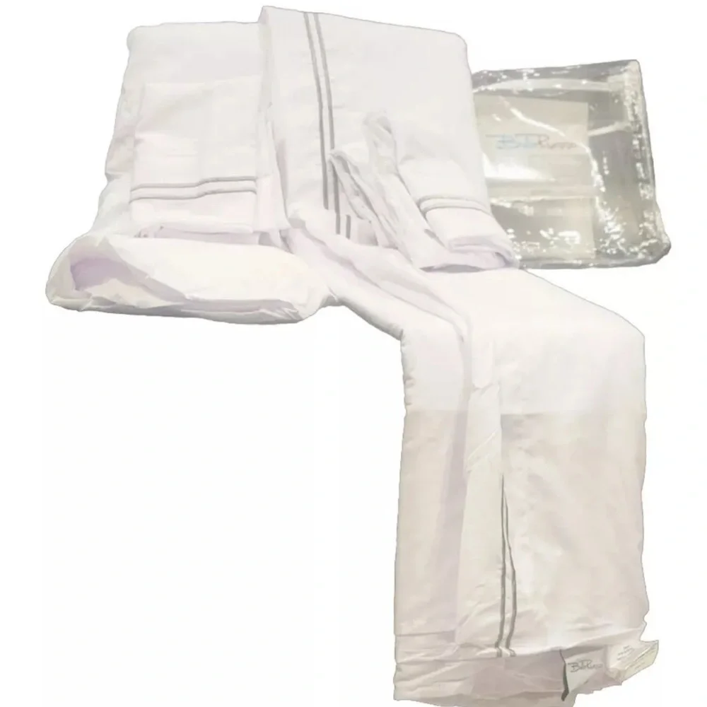 Bella Russo Brushed Microfiber Queen Sheet Set White Wrinkle Resistant Polyester